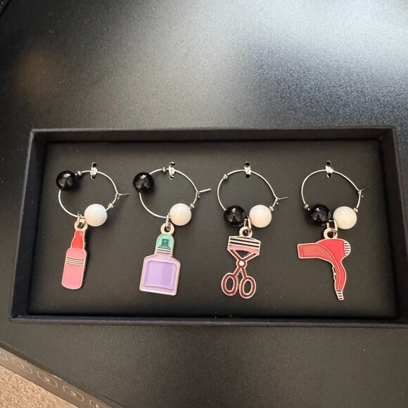 Sephora Beauty Wine Glass Charm Set - Picture 1 of 2